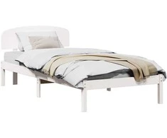 Lovos rėmas Balta 90 x 190 cm Kietos pušies mediena