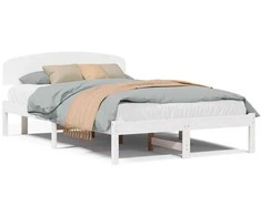 Lova Lovos rėmas Balta 135 x 190 cm Kietos pušies mediena