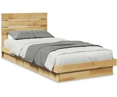 Lova lovos rėmas su galvūgaliu be čiužinio 80x200 cm ąžuolo masyvo