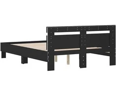 Lova Lovos rėmas su galvūgaliu ir LED, juodos spalvos, 135x190cm