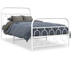 Lova Lovos rėmas su galvūgaliu/kojūgaliu, baltas, 107x203cm, metalas