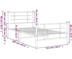 Lova Lovos rėmas su galvūgaliu/kojūgaliu, baltas, 107x203cm, metalas