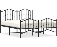 Lova Lovos rėmas su galvūgaliu/kojūgaliu, juodas, 140x200cm, metalas