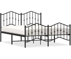 Lovos rėmas su galvūgaliu/kojūgaliu, juodas, 150x200cm, metalas