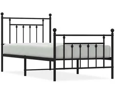 Lovos rėmas su galvūgaliu/kojūgaliu, juodas, 90x200cm, metalas