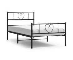 Lova Lovos rėmas su galvūgaliu/kojūgaliu, juodas, 107x203cm, metalas