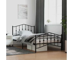 Lova Lovos rėmas su galvūgaliu/kojūgaliu, juodas, 107x203cm, metalas