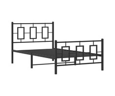 Lovos rėmas su galvūgaliu/kojūgaliu, juodas, 100x200cm, metalas