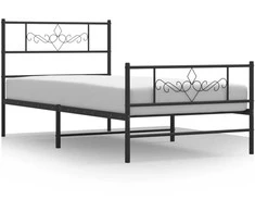 Lovos rėmas su galvūgaliu/kojūgaliu, juodas, 80x200cm, metalas