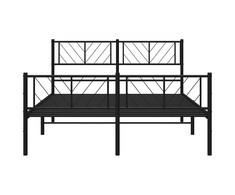 Lovos rėmas su galvūgaliu/kojūgaliu, juodas, 150x200cm, metalas