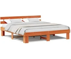 Lova Lovos rėmas Vaško ruda 200 x 200 cm Kietos pušies mediena