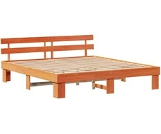 Lova Lovos rėmas Vaško ruda 200 x 200 cm Kietos pušies mediena
