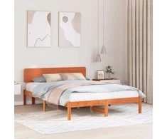 Lova Lovos rėmas Vaško ruda 200 x 200 cm Kietos pušies mediena