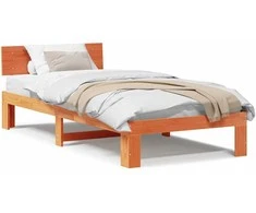 Lova Lovos rėmas Vaško ruda 90 x 190 cm Kietos pušies mediena