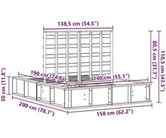 Lovos rėmas Ruda 140 x 190 cm Kietos pušies mediena