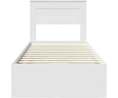 Lova Lovos rėmas su stalčių Balta 100 x 200 cm Inžinerinė mediena