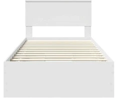 Lova Lovos rėmas su stalčių Balta 100 x 200 cm Inžinerinė mediena