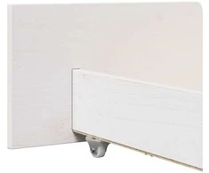 Lovos rėmas su stalčių Balta 150 x 200 cm Kietos pušies mediena