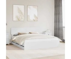 Lova Lovos rėmas su stalčių Baltas 200 x 200 cm Dirbtinė mediena