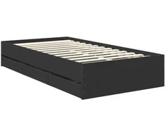 Lova Lovos rėmas su stalčių Juodas 90 x 200 cm Inžinerinė mediena