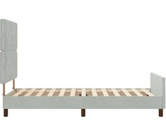 Kiemas lova su galvūgalio Šviesiai pilka 90 x 200 cm Aksomas