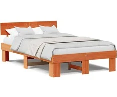 Lova Lovos rėmas Vaško ruda 135 x 190 cm Kietos pušies mediena