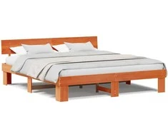 Lova Lovos rėmas Vaško ruda 200 x 200 cm Kietos pušies mediena