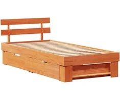 Lova Lovos rėmas Vaško ruda 75 x 190 cm Kietos pušies mediena