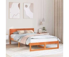 Lova Lovos rėmas Vaško ruda 135 x 190 cm Kietos pušies mediena