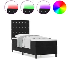LED Čiužinio Lova su čiužiniu Juodas 80 x 200 cm Aksomas