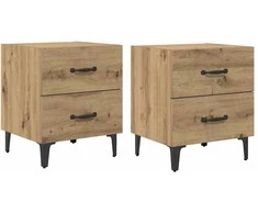 Lovos spintelė 2 pcs Amatininkų ąžuolas 40 x 35 x 47,5 cm