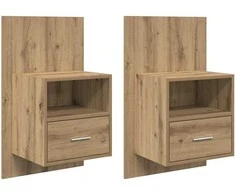 Šalia lovos spintelė 2 pcs Amatininkų ąžuolas 50 x 32.5 x 80cm