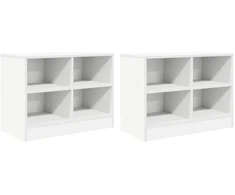 Lovos spintelė 2 pcs Balta 66 x 33 x 48 cm Apdirbta mediena