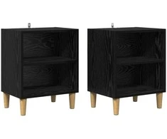 Lovos spintelė 2 pcs Juodas ąžuolas 40 x 30 x 50 cm