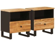 Lovos spintelė 2 pcs Ruda 40 x 33 x 46 cm Kietas mango medis