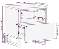 Lovos spintelė 2 vnt. Ruda 40 x 33 x 46 cm Kietas mango medis