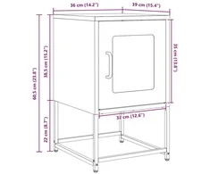 lovos spintelė antracitas 36x39x60,5cm šaltai valcuotas plienas
