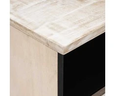 Lovos spintelė Balta 40 x 33 x 46 cm Kietas mango medis