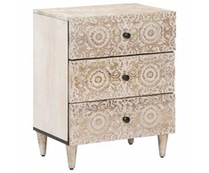 Lovos spintelė Balta 50 x 33 x 60 cm Kietas mango medis
