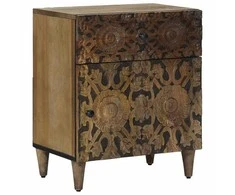 Lovos spintelė Ruda 50 x 33 x 60 cm Kietas mango medis