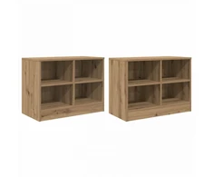 Lovos spintelė su lentyna 2 pcs Artisano ąžuolo 66 x 33 x 48 cm
