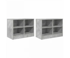 Lovos spintelė su lentyna 2 pcs Betono pilka 66 x 33 x 48 cm