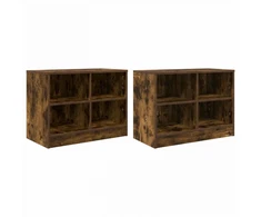 Lovos spintelė su lentyna 2 pcs Dūminio ąžuolo 66 x 33 x 48 cm