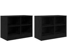 Lovos spintelė su lentyna 2 pcs Juodojo ąžuolo 66 x 33 x 48 cm