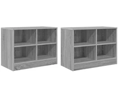 Lovos spintelė su lentyna 2 pcs Pilka Sonoma 66 x 33 x 48 cm