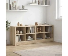 Lovos spintelė su lentyna 2 pcs Sonoma ąžuolas 66 x 33 x 48 cm