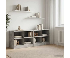 Lovos spintelė su lentyna 2 vnt. Betono pilka 66 x 33 x 48 cm