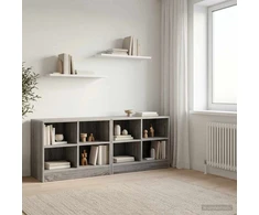 Lovos spintelė su lentyna 2 vnt. Pilka Sonoma 66 x 33 x 48 cm