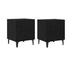 Lovos spintelė 2 pcs Juodas ąžuolas 40 x 35 x 47,5 cm