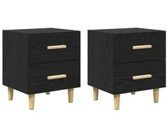 Lovos spintelė su stalčių 2 pcs Juodas ąžuolas 40 x 35 x 47.5cm